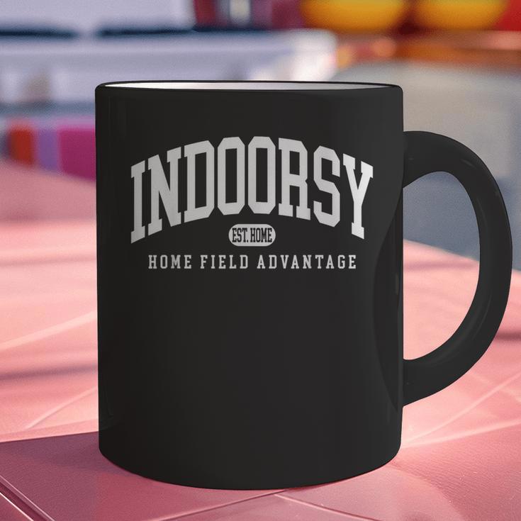 Indoorsy Vintage Varsity Style Introvert Graphic Print Coffee Mug Indoorsy Vintage Varsity Style Introvert Graphic Print Coffee Mug