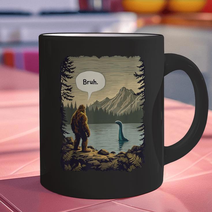 Introvert Bigfoot Sasquatch Loch Ness Monster Bruh Graphic Print Coffee Mug