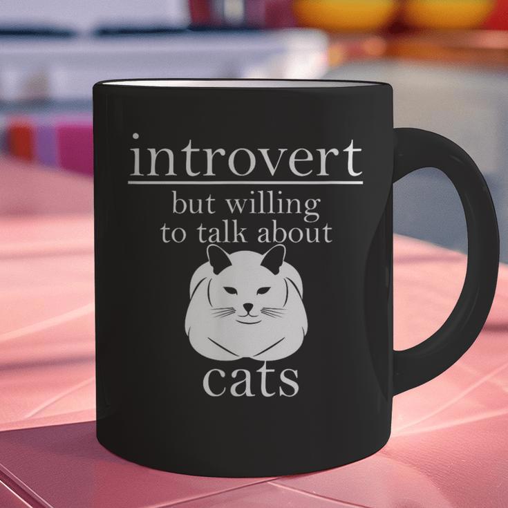 Introvert But Willing To Talk About Cats Graphic Print Coffee Mug Introvert But Willing To Talk About Cats Graphic Print Coffee Mug