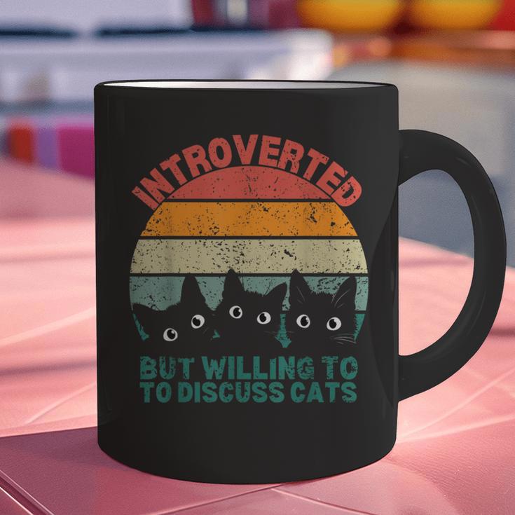 Introverted But Willing To Discuss Cats Graphic Print Coffee Mug Introverted But Willing To Discuss Cats Graphic Print Coffee Mug