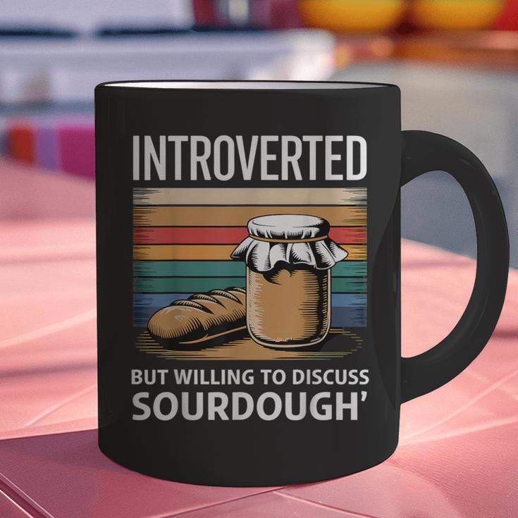 Introverted But Willing To Discuss Sourdough Vintage Baking Graphic Print Coffee Mug