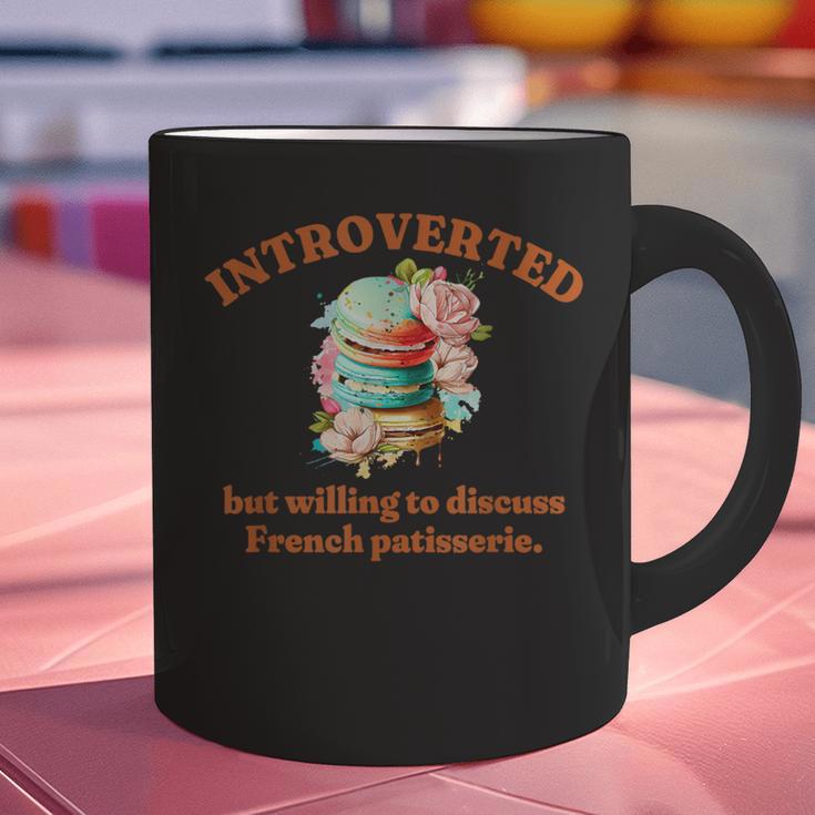 Introvert's Passion For French Patisserie Macarons Graphic Print Coffee Mug