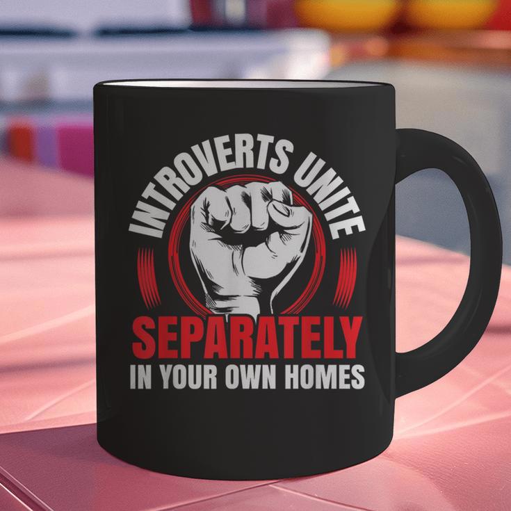 Introverts Unite Separately In Your Own Homes Saying Graphic Print Coffee Mug Introverts Unite Separately In Your Own Homes Saying Graphic Print Coffee Mug