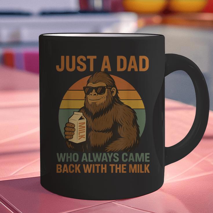 Just A Dad Who Always Came Back With The Milk Bigfoot Graphic Print Coffee Mug Just A Dad Who Always Came Back With The Milk Bigfoot Graphic Print Coffee Mug