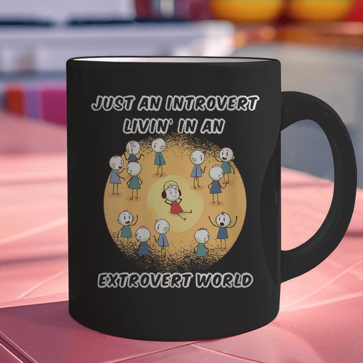 Just An Introvert Living In An Extrovert World Stickmen Graphic Print Coffee Mug Just An Introvert Living In An Extrovert World Stickmen Graphic Print Coffee Mug