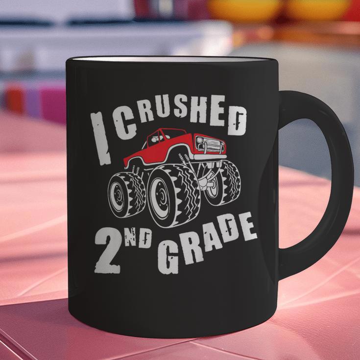 Kids I Crushed 2nd Grade Monster Truck School Graduation Graphic Print Coffee Mug