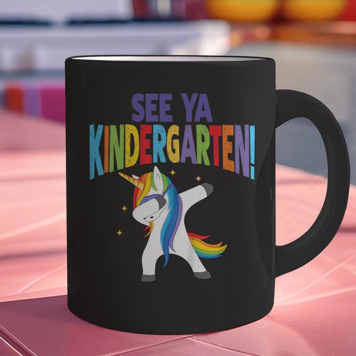Kids Dabbing Unicorn Kindergarten Graduation See Ya Graphic Print Coffee Mug