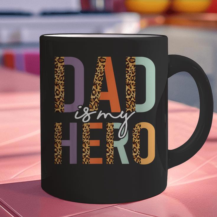 Kids Fathers Day Shirt For Son Daughter My Dad Is My Hero Graphic Print Coffee Mug