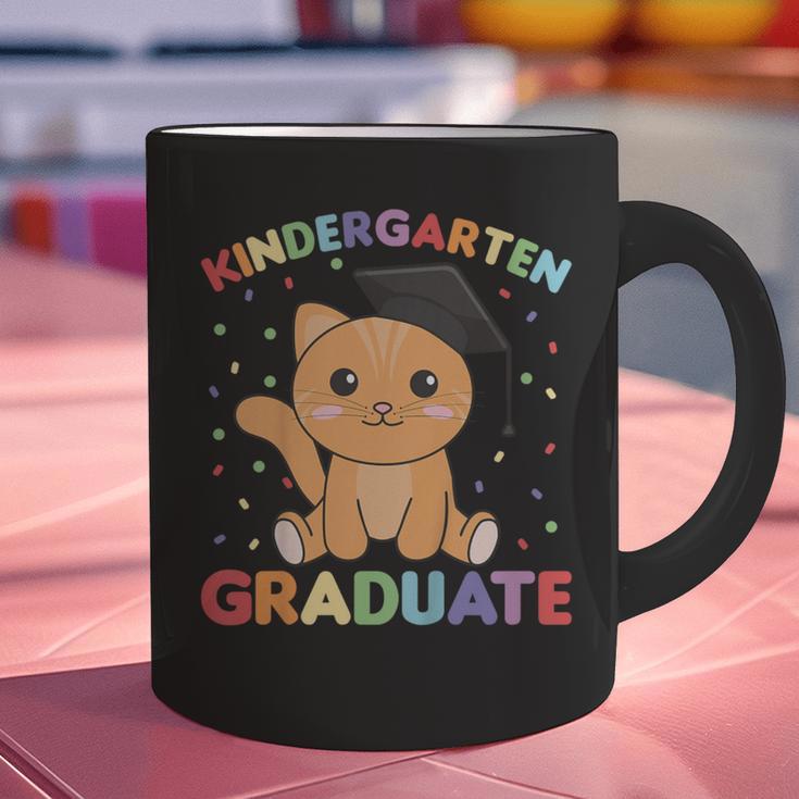 Kids Kindergarten Graduate Cat Graduation Graphic Print Coffee Mug