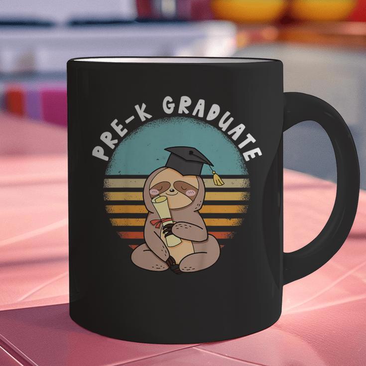 Kids Pre-K Graduate Sloth Cap And Gown Cute Preschool Graduation Graphic Print Coffee Mug