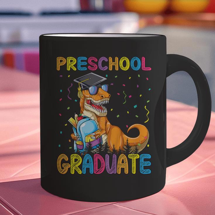 Kids Preschool Graduate Dinosaur Trex Preschool Graduation Graphic Print Coffee Mug
