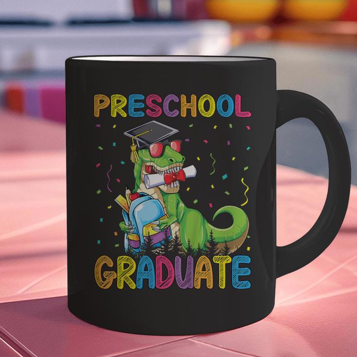 Kids Preschool Graduate T-Rex Dinosaur Preschool Graduation Graphic Print Coffee Mug