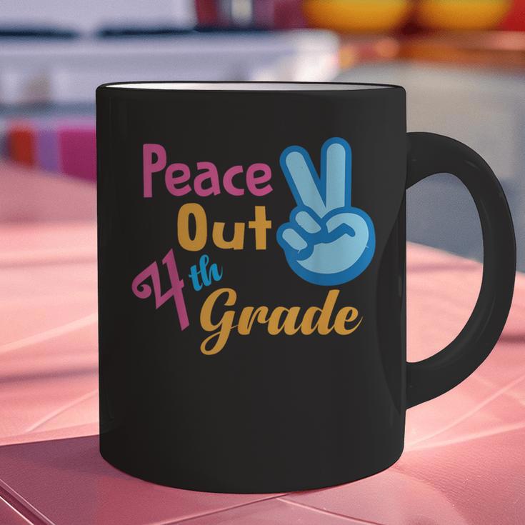 Last Day Of School Peace Out Grade 4 Graduation Kids Graphic Print Coffee Mug
