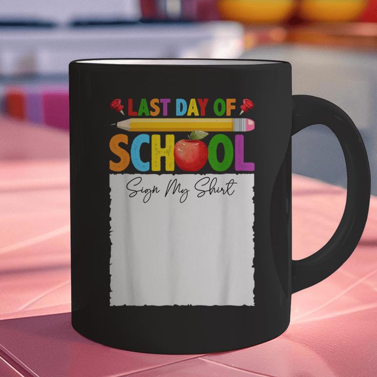 Last Day Of School Sign My Shirt Autograph Graduation Graphic Print Coffee Mug