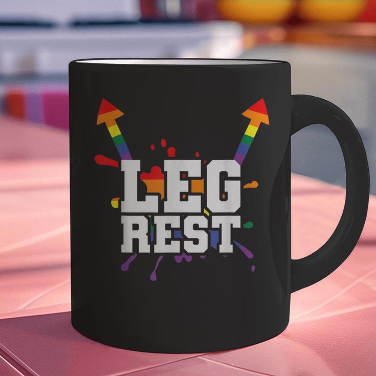 Leg Rest Naughty Dad Joke Vagitarian Lesbian Graphic Print Coffee Mug