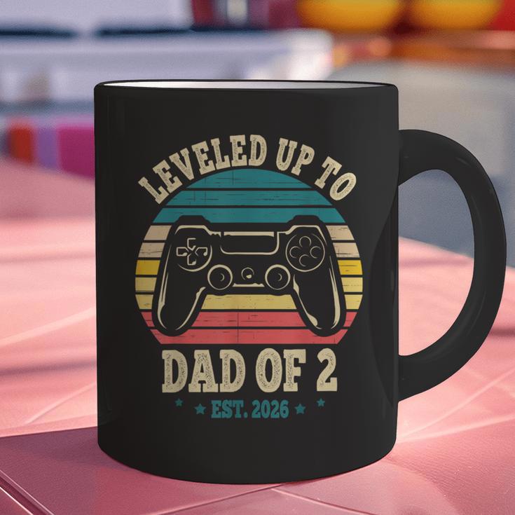 I Leveled Up To Dad Of 2 2026 Promoted To Dad Of Two Kids Graphic Print Coffee Mug