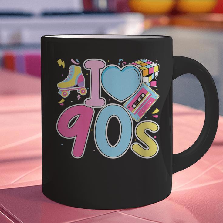 I Love 90's Retro Style Nostalgia Vibe 1990's Party Graphic Print Coffee Mug