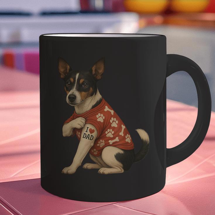 I Love Dad Tattoo Rat Terrier Dad Graphic Print Coffee Mug