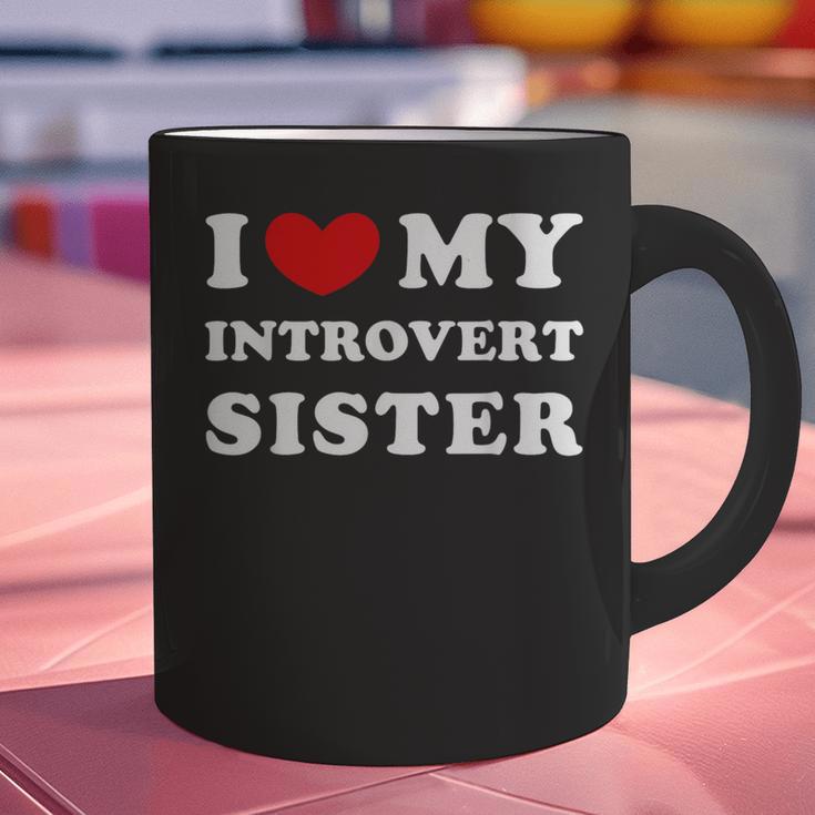 I Love My Introvert Sister I Heart My Introvert Sister Graphic Print Coffee Mug