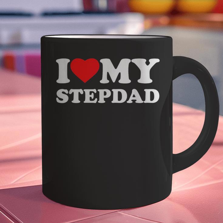 I Love My Step-Dad Heart Family Grandpa StepDad Bonus Dad Graphic Print Coffee Mug