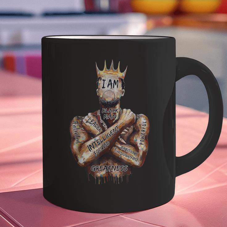 I Am Man King Powerful Dad Afro Melanin Black History Graphic Print Coffee Mug