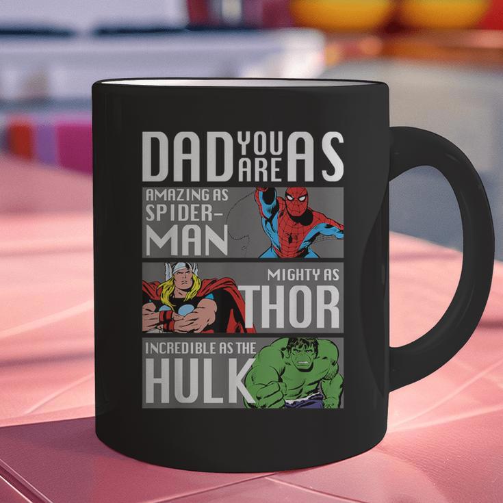 Marvel Father's Day Spider-Man Thor Hulk Dad Attributes Graphic Print Coffee Mug