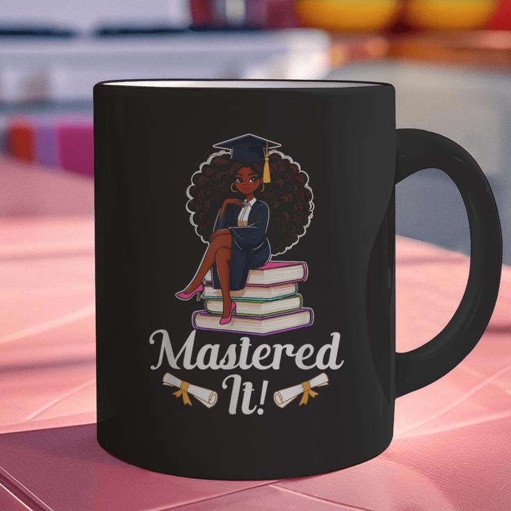 Mastered It Black Girl Masters Degree Graduation Black Queen Graphic Print Coffee Mug