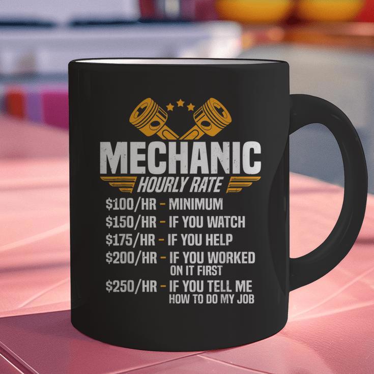 Mechanic Men Dad Hourly Rate Car Auto Garage Mechanic Graphic Print Coffee Mug