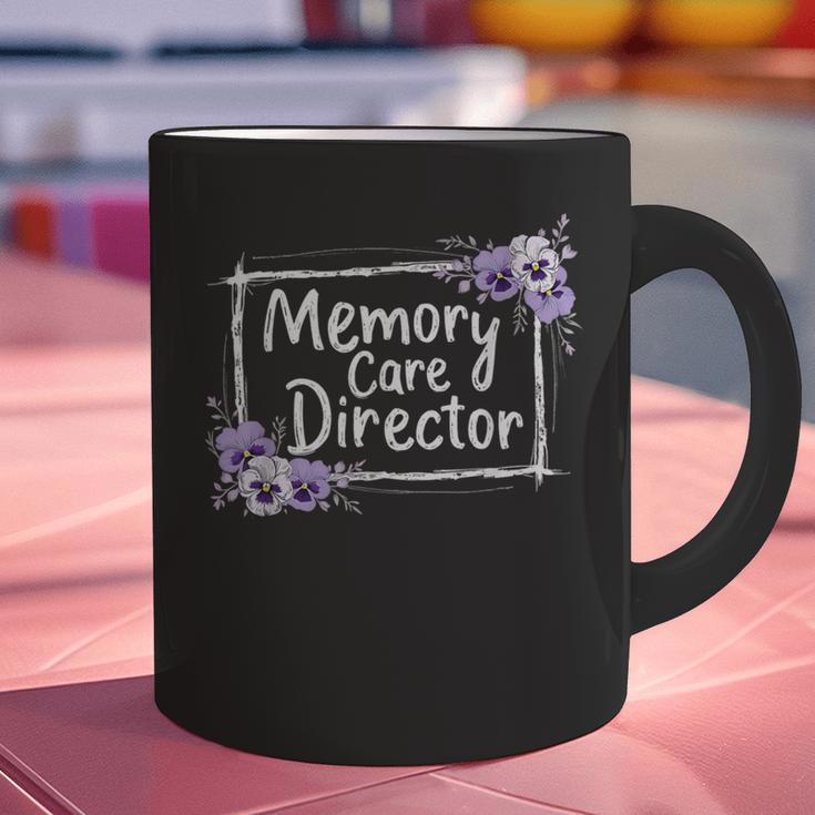 Memory Care Director Purple Floral Pansies Graphic Print Coffee Mug