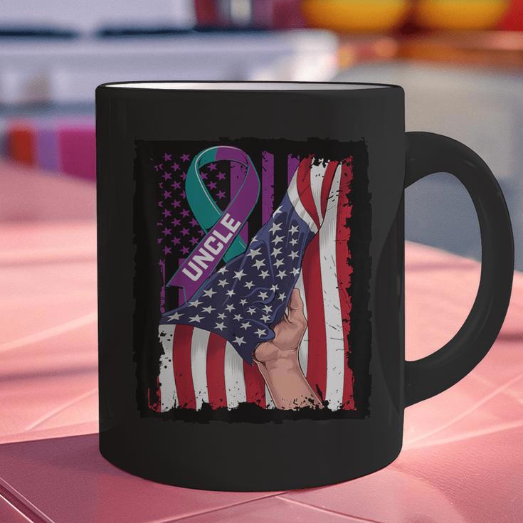 In Memory Of My Uncle Suicide Awareness American Flag Women Kids Men Graphic Print Coffee Mug