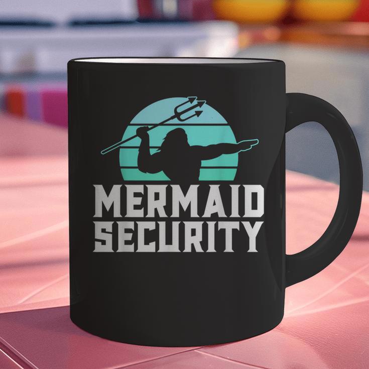 Mermaid Security Shirt Boys Swimmer Dad Merdad Trident Graphic Print Coffee Mug