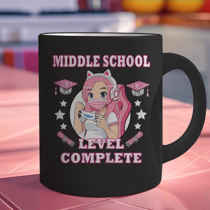 Middle School Level Complete Gaming Graduation Anime Girl Graphic Print Coffee Mug