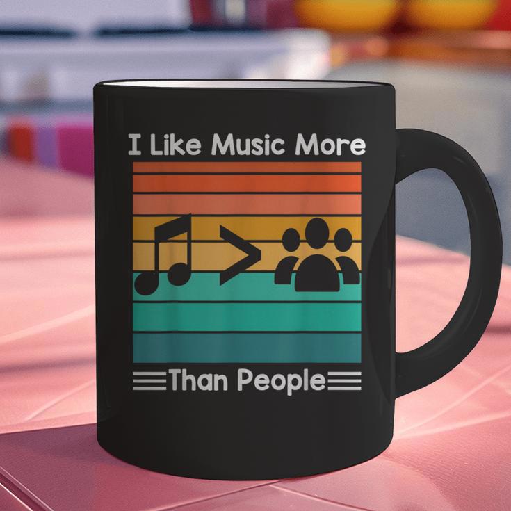 I Like Music More Than People Introvert Saying Quote Graphic Print Coffee Mug