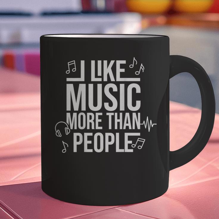 I Like Music More Than People Music Lover & Introvert Graphic Print Coffee Mug