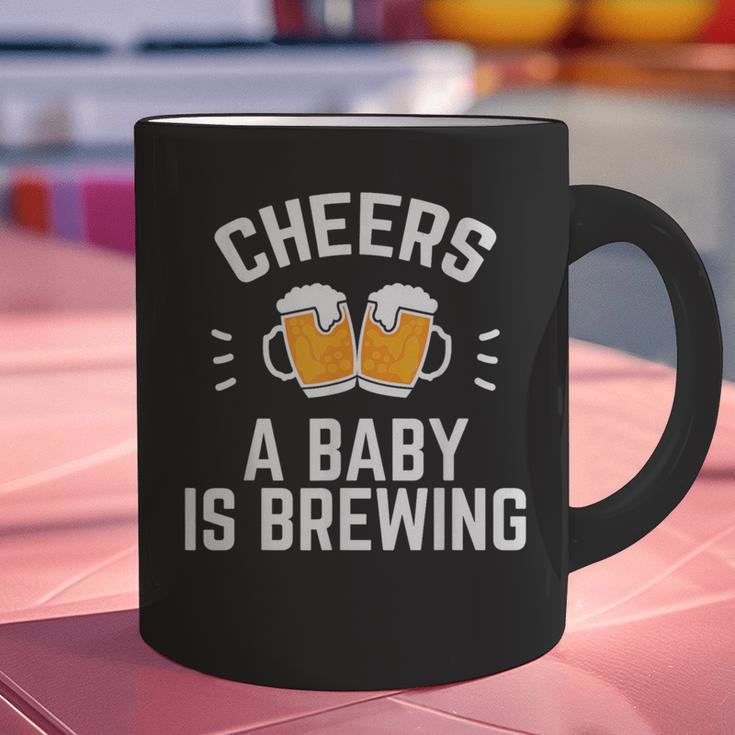 New Dad Baby Shower Cheers A Baby Is Brewing Graphic Print Coffee Mug