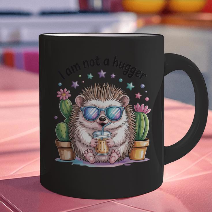 I Am Not a Hugger Introvert Hedgehog With Cactus Graphic Print Coffee Mug I Am Not a Hugger Introvert Hedgehog With Cactus Graphic Print Coffee Mug