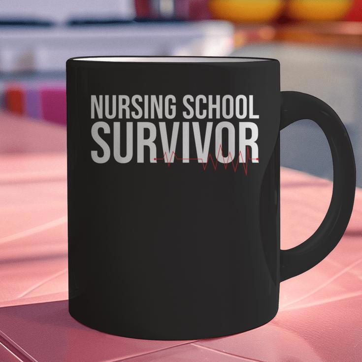 Nursing School Survivor- For Nurses-RN Graduation Graphic Print Coffee Mug