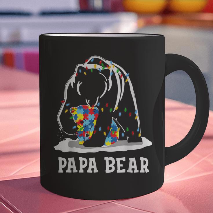 Papa Bear Autism Awareness Autism Matching Family Dad Graphic Print Coffee Mug