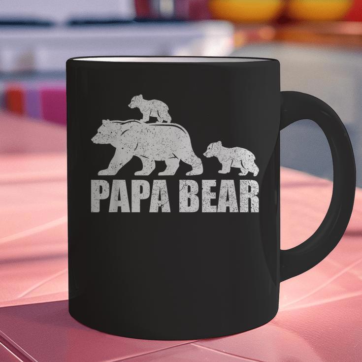 Papa Bear Two Cubs Shirt Daddy Bear Twin Tshirt Papa 2 Kids Graphic Print Coffee Mug