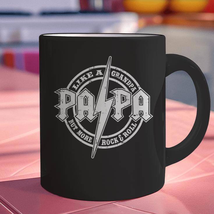 Papa Like A Grandpa Fathers Day Rocker Dad Rock Music Men Graphic Print Coffee Mug