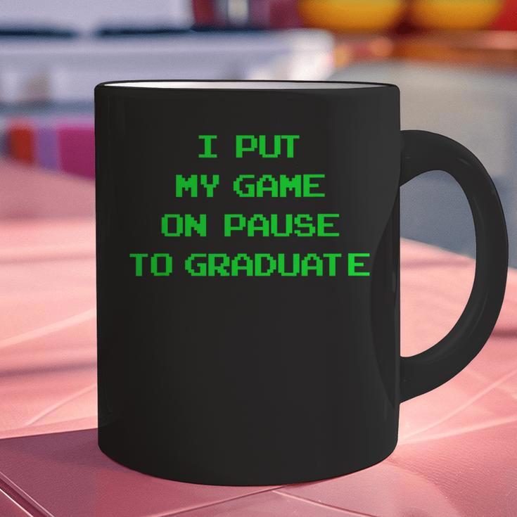 I Paused My Game To Graduate School Graduation Gamer Graphic Print Coffee Mug