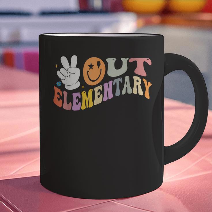 Peace Out Elementary Graduation Graduate Class Of 2025 Graphic Print Coffee Mug