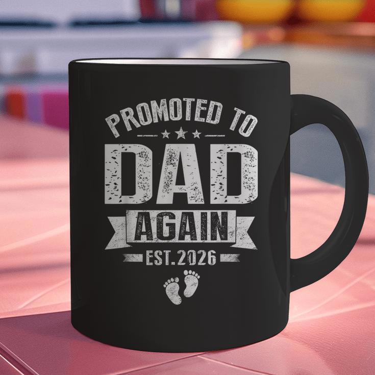 Promoted To Dad Again Est 2026 Pregnancy Announcement Graphic Print Coffee Mug