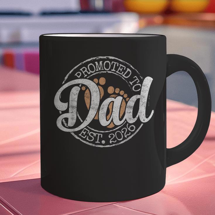Promoted To Dad Est 2026 Stamp First Time Daddy To Be Graphic Print Coffee Mug