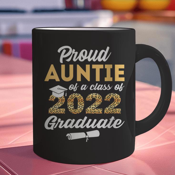 Proud Auntie Of 2022 Graduate Class 2022 Graduation Leopard Graphic Print Coffee Mug