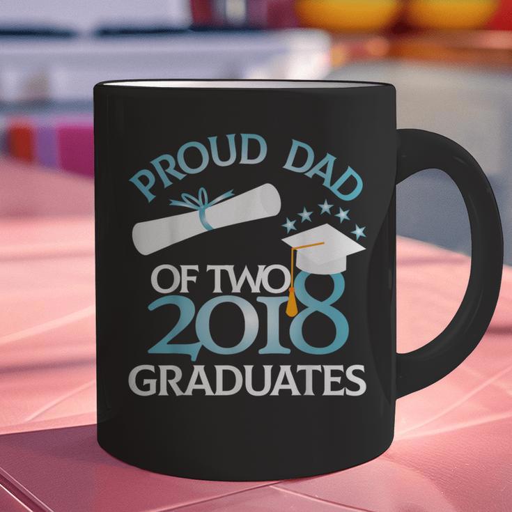 Proud Dad Of Two 2018 Graduates Twin Dads Graduation Graphic Print Coffee Mug