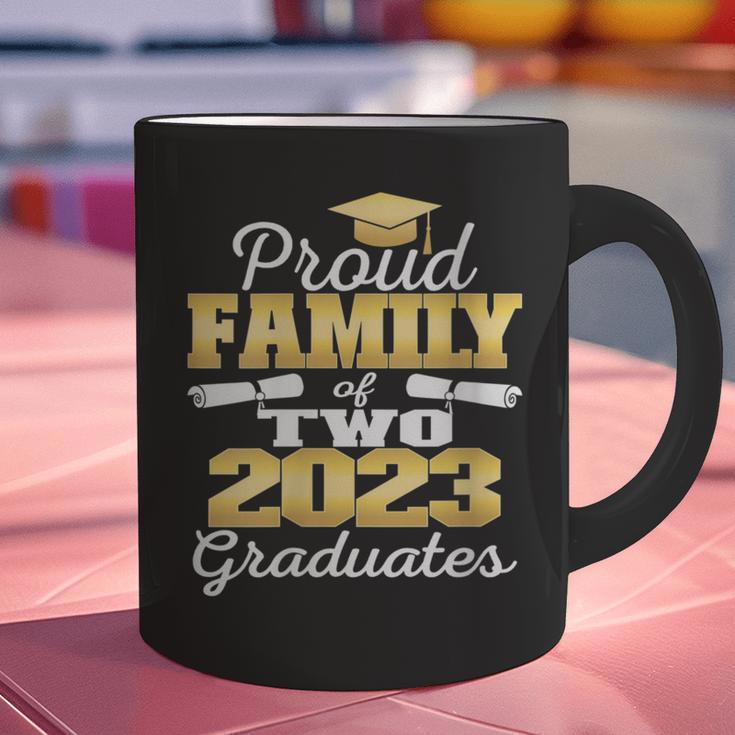 Proud Family Of Two 2023 Graduate Class 2023 Graduation Graphic Print Coffee Mug