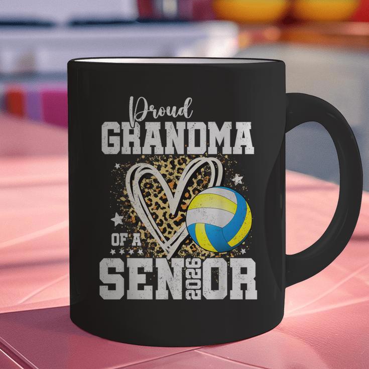 Proud Grandma Of A 2026 Senior Volleyball Graduation Leopard Graphic Print Coffee Mug