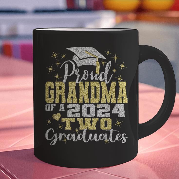 Proud Grandma Of Two 2024 Graduate Class 2024 Graduation Graphic Print Coffee Mug