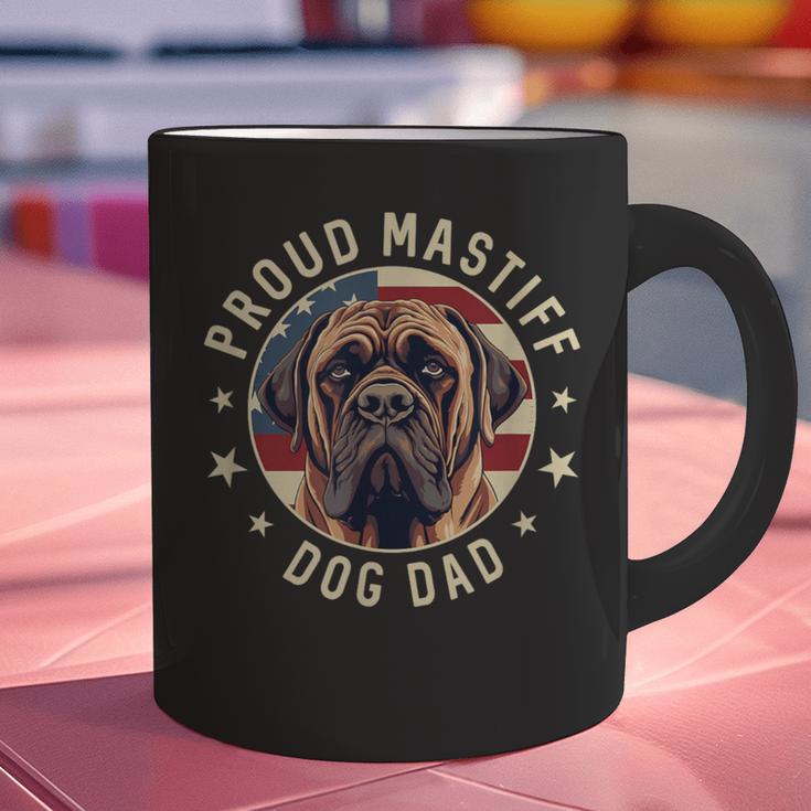 Proud Mastiff Dad American Flag Patriotic Mastiff Dad Graphic Print Coffee Mug